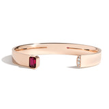 Shahla Karimi Ruby Emerald Cut Cuff w/ Pavé 14K Rose Gold