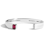 Shahla Karimi Ruby Emerald Cut Cuff w/ Pavé 14K White Gold or Platinum