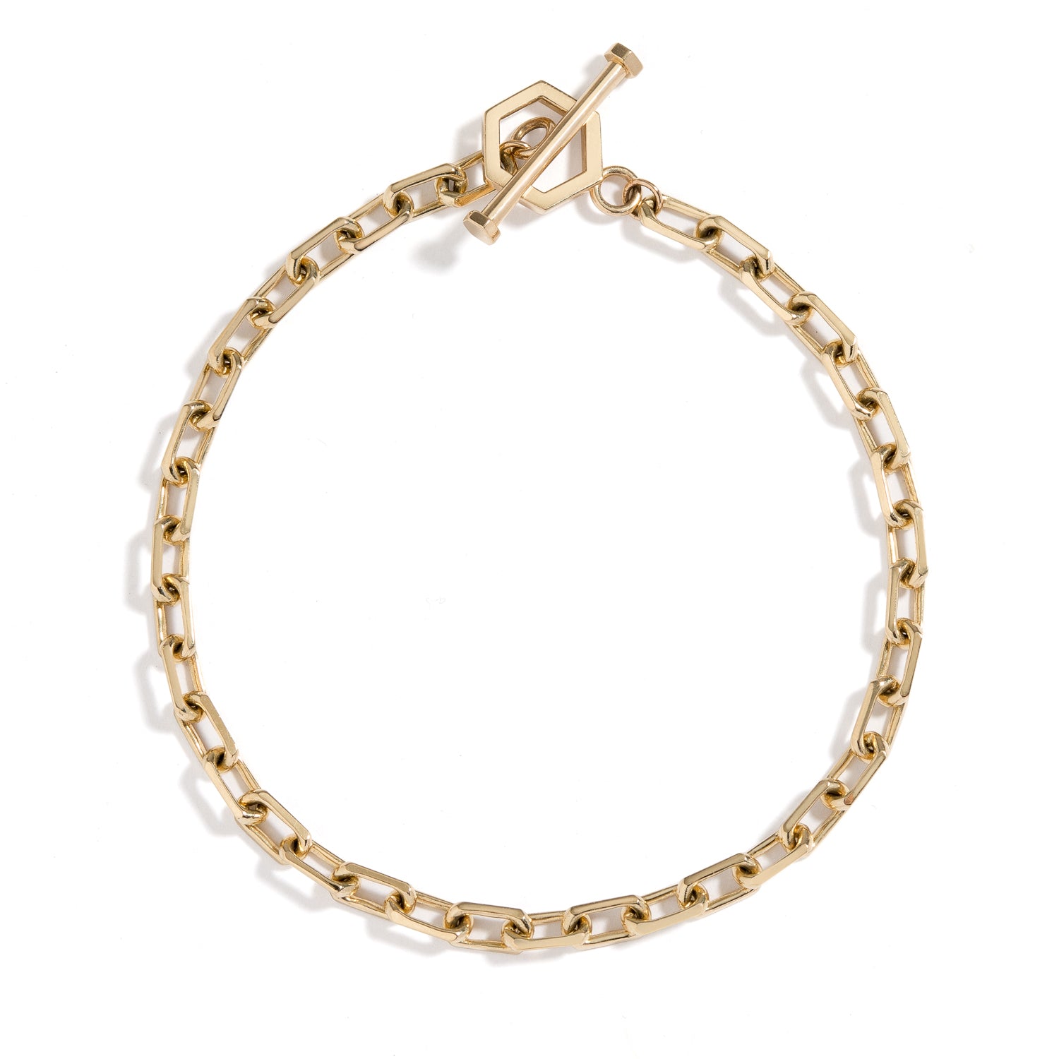 Shahla Karimi 4mm Toggle Charm Chain Bracelet 6.5" 14K Yellow Gold