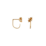 Shahla Karimi Citrine Emerald-Cut Claw Earrings 14K Yellow Gold