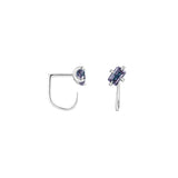 Shahla Karimi Alexandrite Emerald-Cut Claw Earrings 14K White Gold