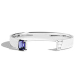 Shahla Karimi Alexandrite Emerald-Cut Cuff w/ Baguettes 14K White Gold or Platinum