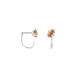 Shahla Karimi Citrine Emerald-Cut Claw Earrings 14K White Gold