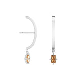 Shahla Karimi Citrine Zaha Ear Arc Dangles in 14K White Gold