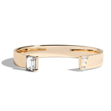 Shahla Karimi Diamond Emerald-Cut Cuff w/ Baguettes 14/18K Yellow Gold