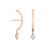 Shahla Karimi Diamond Zaha Ear Arc Dangles in 14K Rose Gold