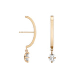 Shahla Karimi Diamond Zaha Ear Arc Dangles in 14K Yellow Gold