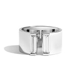 Shahla Karimi Jewelry Double Baguette Gap Ring 14K White Gold or Platinum
