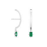 Shahla Karimi Emerald Zaha Ear Arc Dangles in 14K White Gold