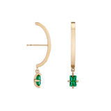 Shahla Karimi Emerald Zaha Ear Arc Dangles in 14K Yellow Gold
