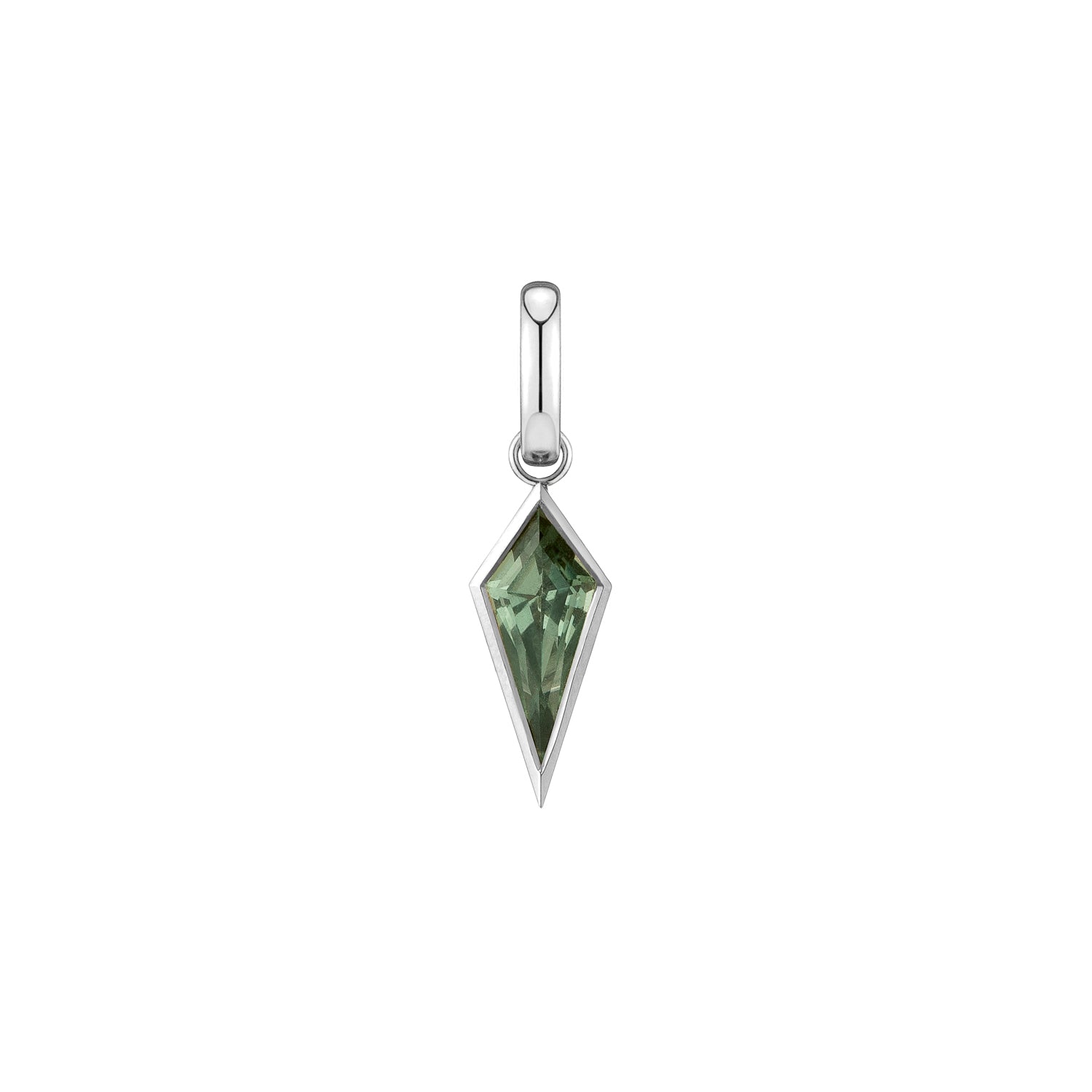 Shahla Karimi Green Sapphire Shield Charm 14K White Gold