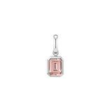 Shahla Karimi Peach Sapphire Emerald-Cut Charm 14K White Gold