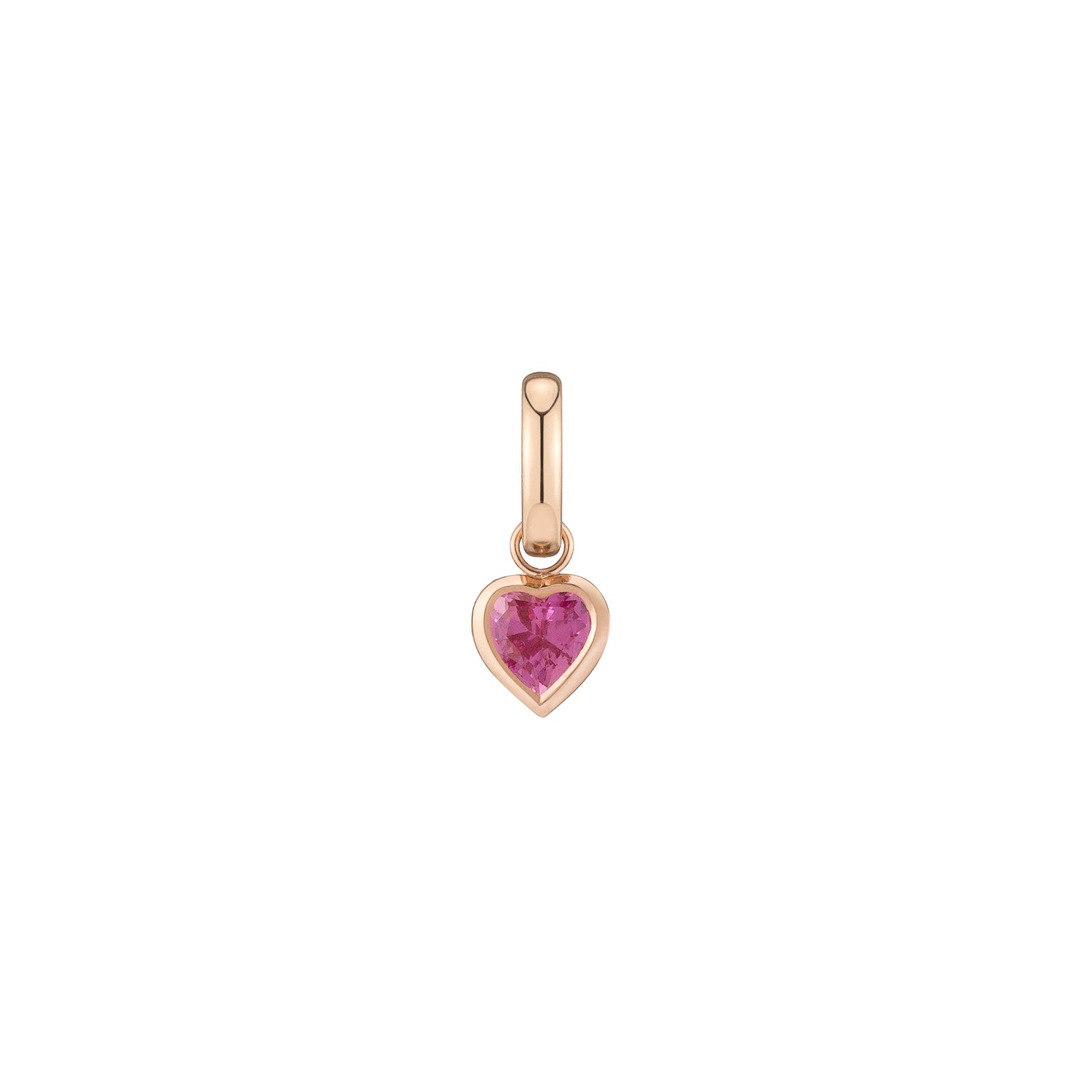 Shahla Karimi Pink Sapphire Heart Charm in 14K Rose Gold