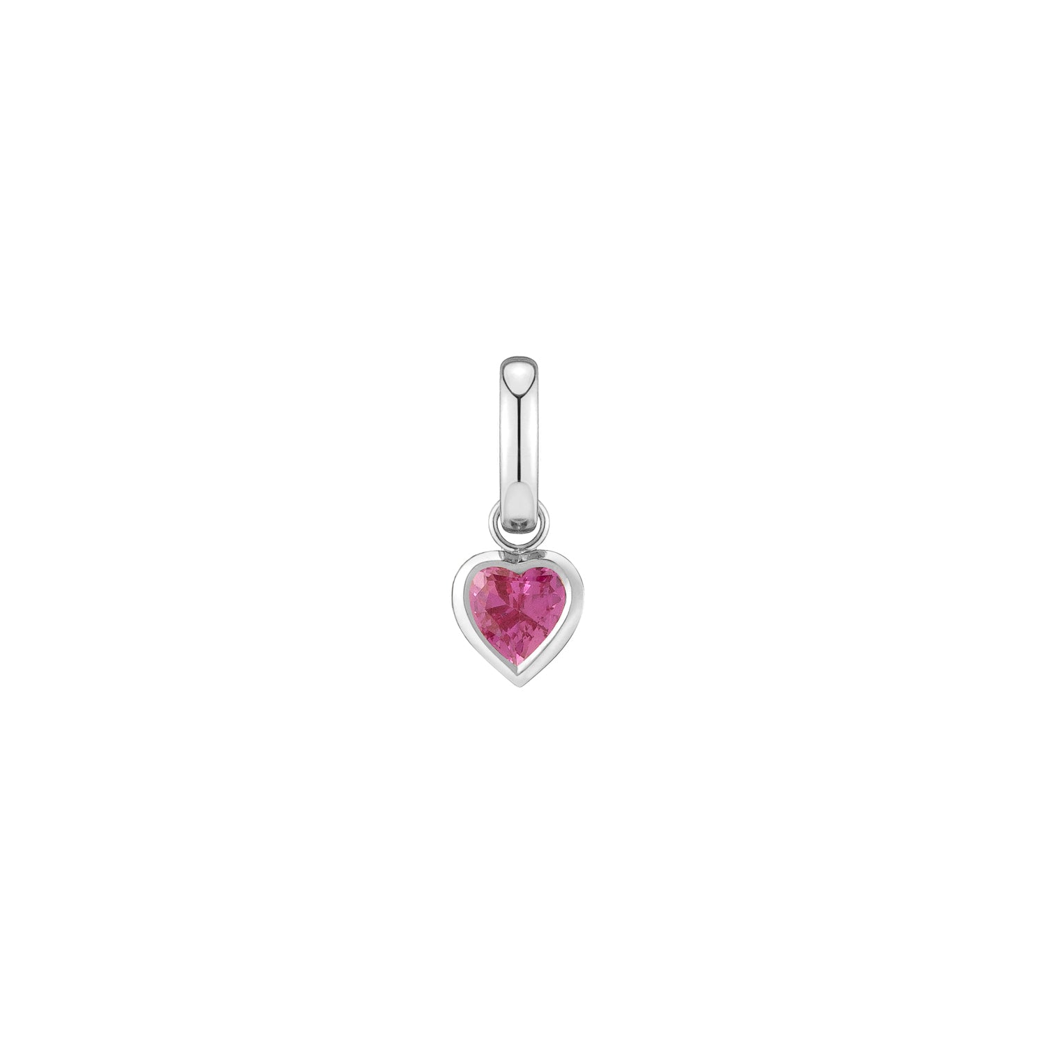 Shahla Karimi Pink Sapphire Heart Charm in 14K White Gold