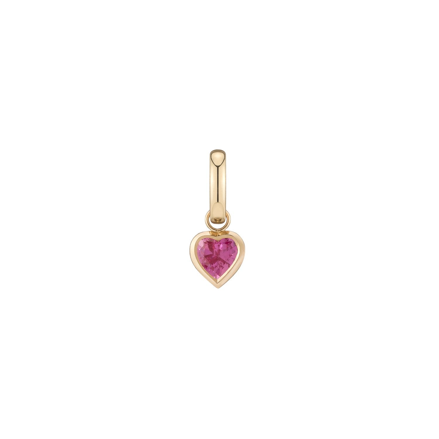 Shahla Karimi Pink Sapphire Heart Charm in 14K Yellow Gold