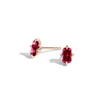 Shahla Karimi Ruby Emerald Cut Studs 14K Rose Gold