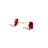 Shahla Karimi Ruby Emerald Cut Studs 14K Rose Gold