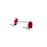 Shahla Karimi Ruby Emerald Cut Studs 14K White Gold