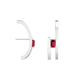 Shahla Karimi Ruby Zaha Double Arc Earrings 14K White Gold