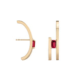 Shahla Karimi Ruby Zaha Double Arc Earrings 14K Yellow Gold