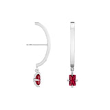 Shahla Karimi Ruby Zaha Ear Arc Dangles in 14K White Gold