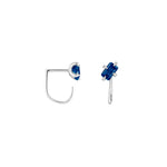 Shahla Karimi Sapphire Emerald-Cut Claw Earrings 14K White Gold