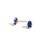 Shahla Karimi Sapphire Emerald Cut Studs 14K Yellow Gold