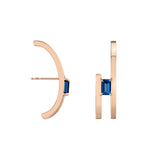 Shahla Karimi Sapphire Zaha Double Arc Earrings 14K Rose Gold