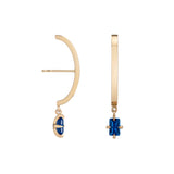 Shahla Karimi Sapphire Zaha Ear Arc Dangles in 14K Yellow Gold