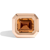 Shahla Karimi Jewelry Super Bowl Ring Citrine 14K Rose Gold Front
