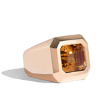 Shahla Karimi Jewelry Super Bowl Ring Citrine 14K Rose Gold Side