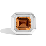 Shahla Karimi Jewelry Super Bowl Ring Citrine 14K White Gold or Platinum  Front