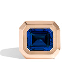 Shahla Karimi Jewelry Super Bowl Ring Sapphire 14K Rose Gold Front