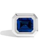 Shahla Karimi Jewelry Super Bowl Ring Sapphire 14K White Gold or Platinum Front